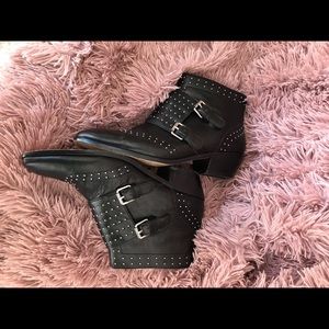 Like new! Worn once. Studded leather upper. Cute. Very sleek. Price firm.